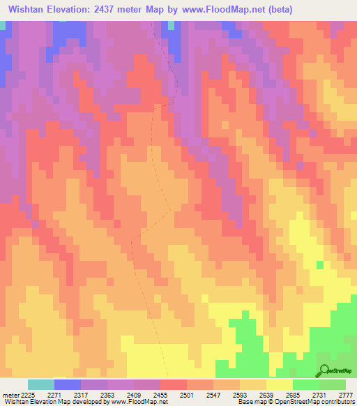 Wishtan,Afghanistan Elevation Map