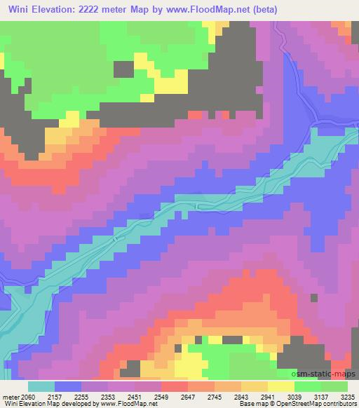 Wini,Afghanistan Elevation Map