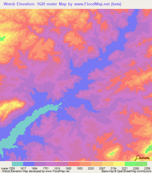 Wetob,Afghanistan Elevation Map