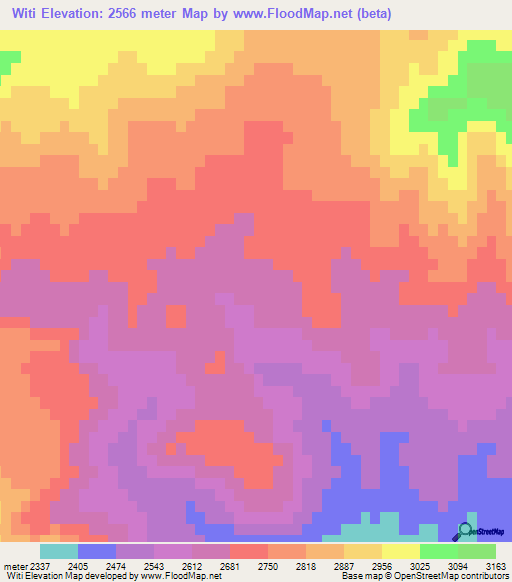 Witi,Afghanistan Elevation Map