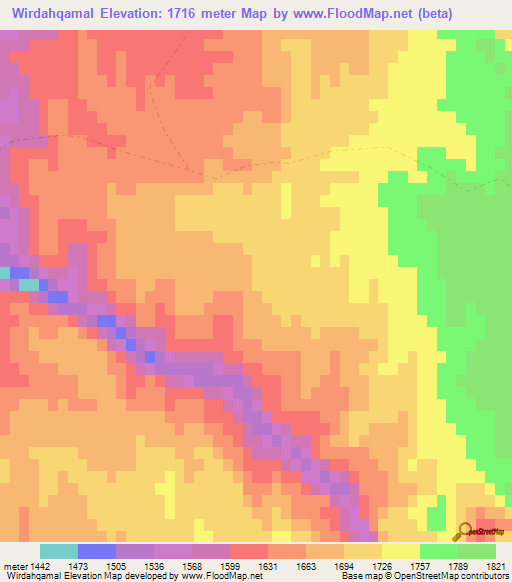 Wirdahqamal,Afghanistan Elevation Map
