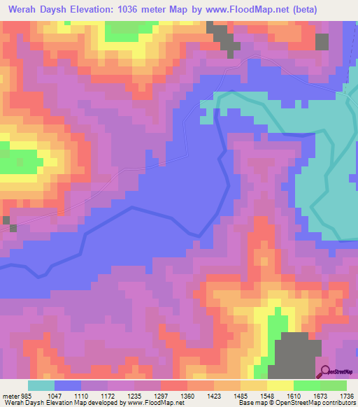 Werah Daysh,Afghanistan Elevation Map