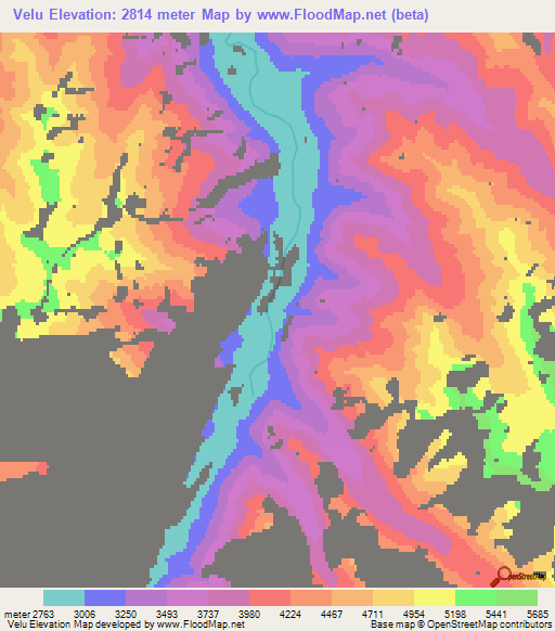 Velu,Afghanistan Elevation Map