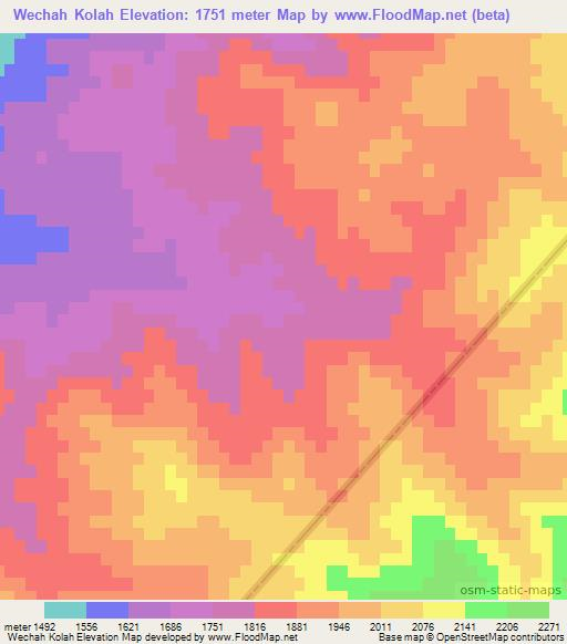 Wechah Kolah,Afghanistan Elevation Map