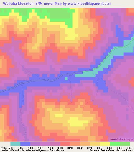Webaha,Afghanistan Elevation Map