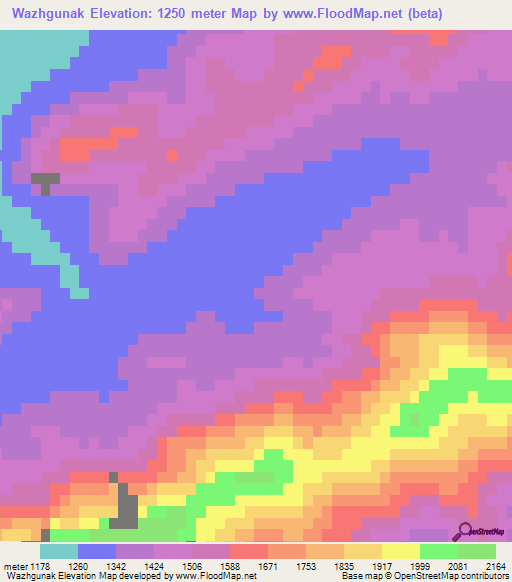 Wazhgunak,Afghanistan Elevation Map