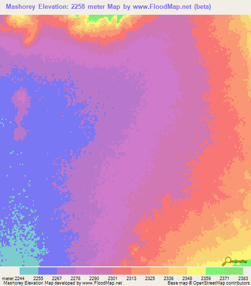 Mashorey,Afghanistan Elevation Map