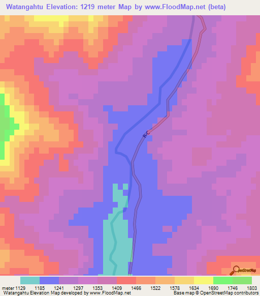 Watangahtu,Afghanistan Elevation Map