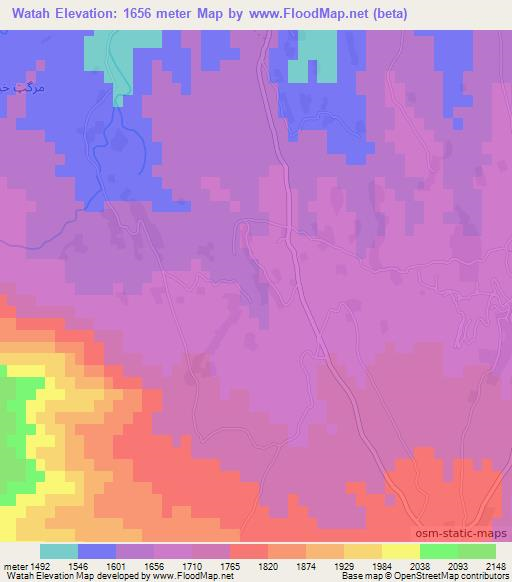 Watah,Afghanistan Elevation Map