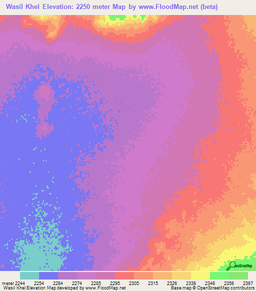 Wasil Khel,Afghanistan Elevation Map