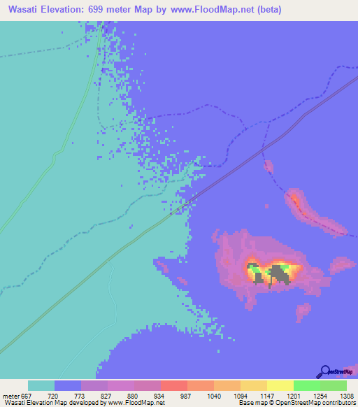 Wasati,Afghanistan Elevation Map