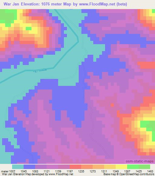 War Jan,Afghanistan Elevation Map