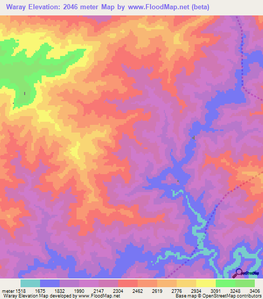 Waray,Afghanistan Elevation Map