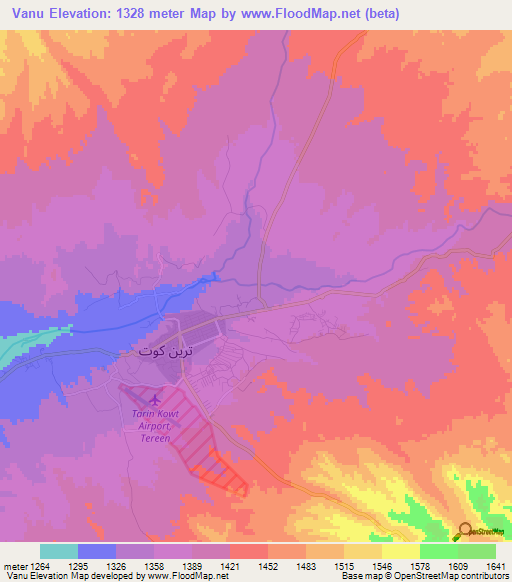 Vanu,Afghanistan Elevation Map