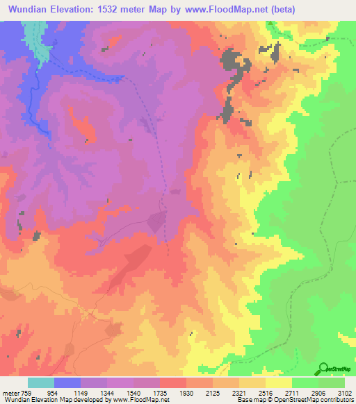 Wundian,Afghanistan Elevation Map