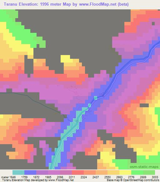 Tsranu,Afghanistan Elevation Map