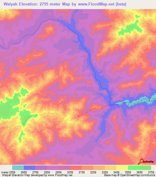 Walyah,Afghanistan Elevation Map
