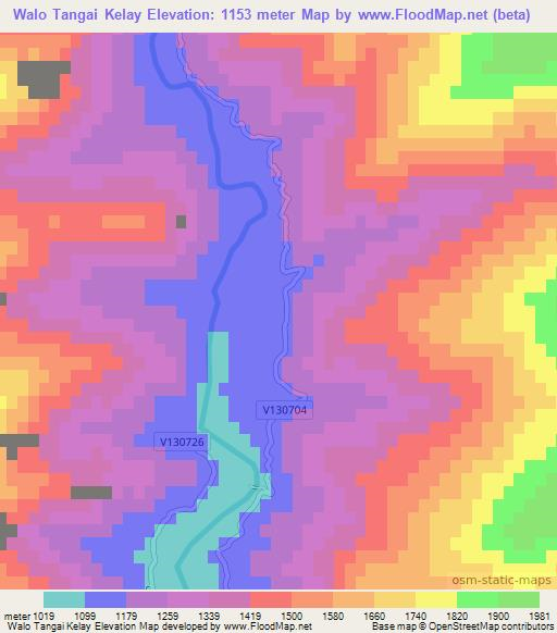 Walo Tangai Kelay,Afghanistan Elevation Map