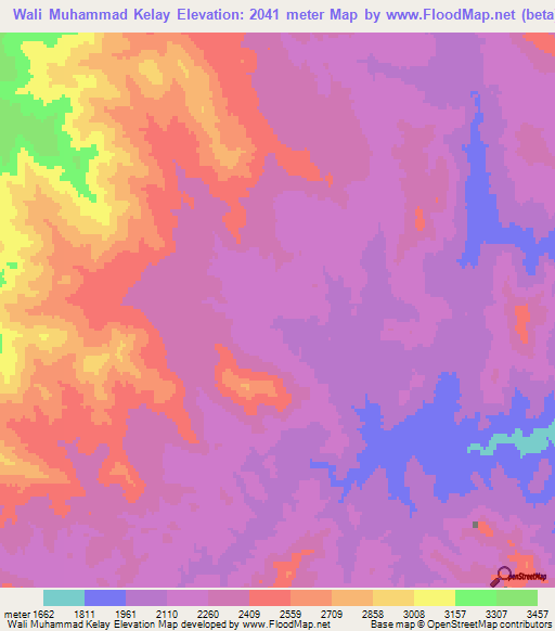Wali Muhammad Kelay,Afghanistan Elevation Map