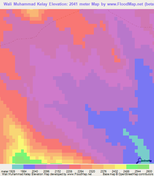 Wali Muhammad Kelay,Afghanistan Elevation Map