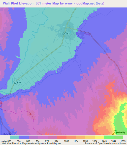 Wali Khel,Afghanistan Elevation Map