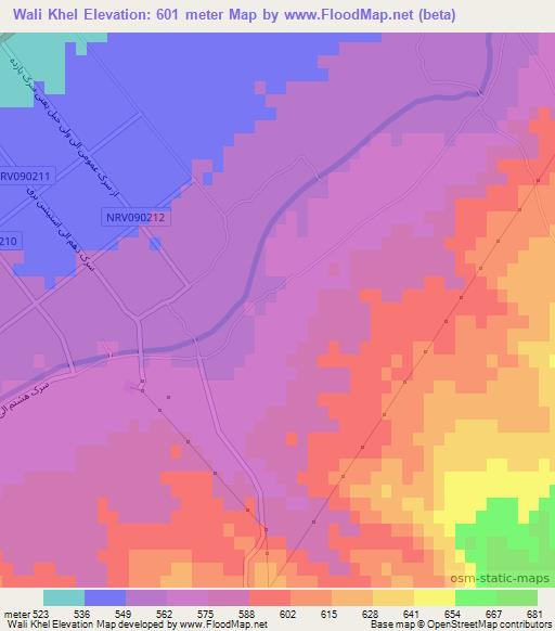 Wali Khel,Afghanistan Elevation Map
