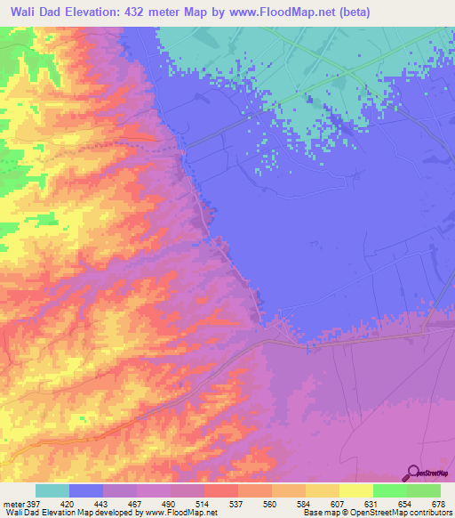 Wali Dad,Afghanistan Elevation Map