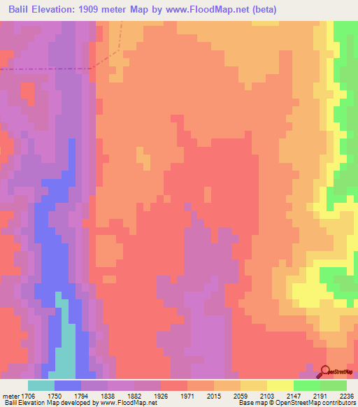 Balil,Afghanistan Elevation Map
