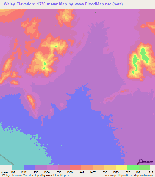 Walay,Afghanistan Elevation Map