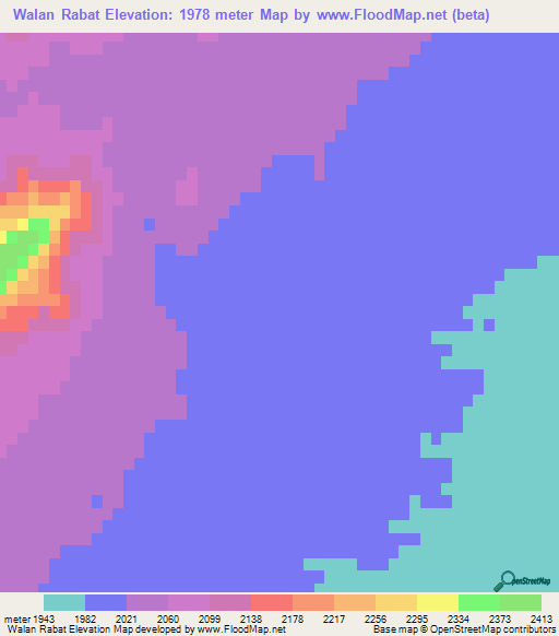 Walan Rabat,Afghanistan Elevation Map