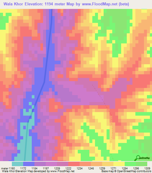 Wala Khor,Afghanistan Elevation Map