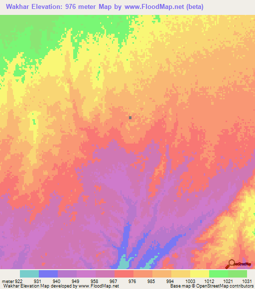Wakhar,Afghanistan Elevation Map