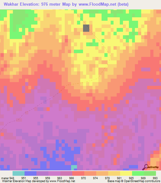 Wakhar,Afghanistan Elevation Map