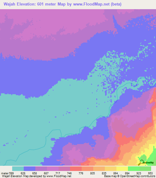 Wajah,Afghanistan Elevation Map