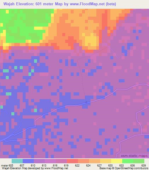 Wajah,Afghanistan Elevation Map