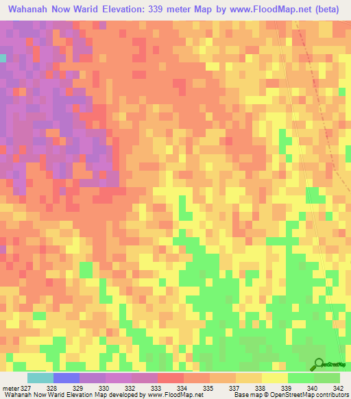 Wahanah Now Warid,Afghanistan Elevation Map