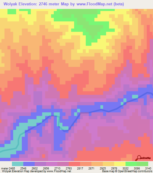 Wolyak,Afghanistan Elevation Map