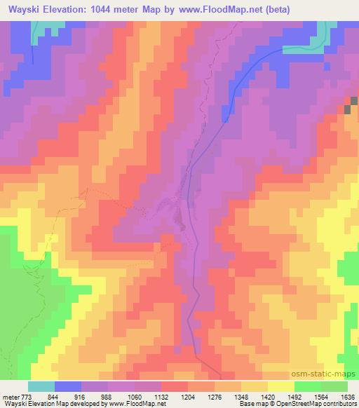 Wayski,Afghanistan Elevation Map