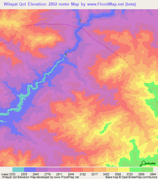 Wilayat Qol,Afghanistan Elevation Map