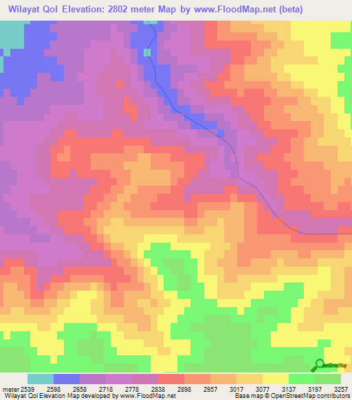 Wilayat Qol,Afghanistan Elevation Map