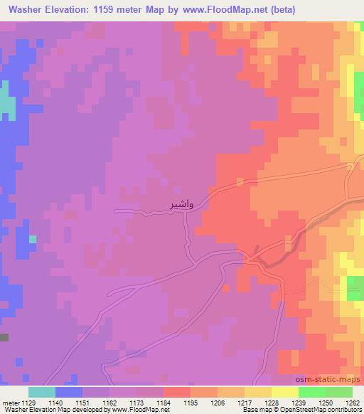 Washer,Afghanistan Elevation Map
