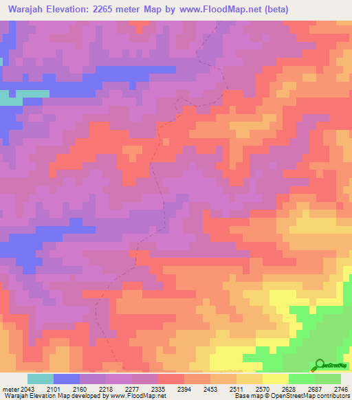 Warajah,Afghanistan Elevation Map
