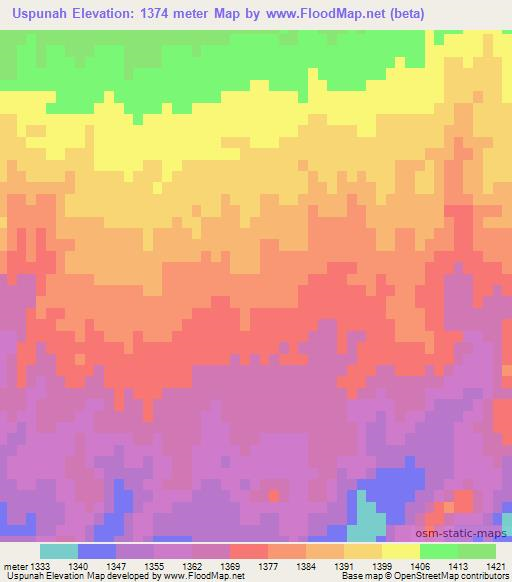 Uspunah,Afghanistan Elevation Map