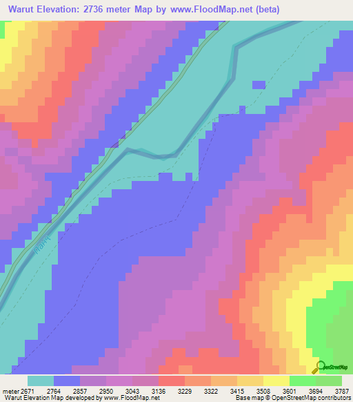 Warut,Afghanistan Elevation Map