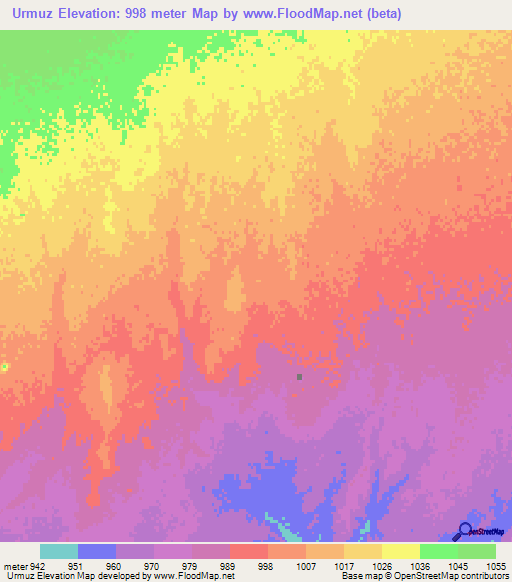 Urmuz,Afghanistan Elevation Map