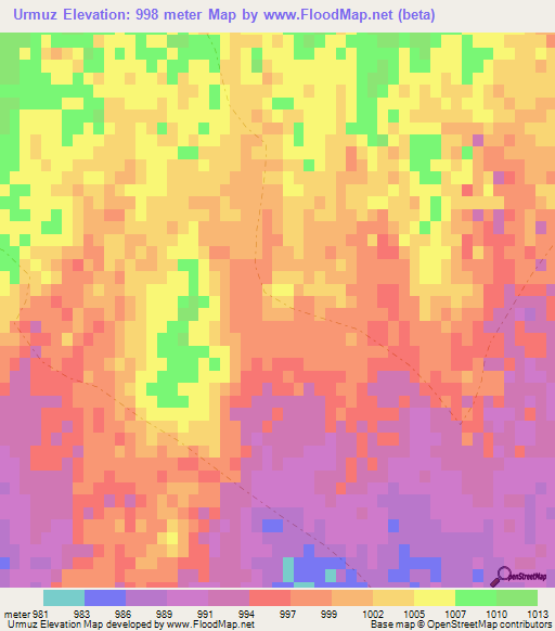 Urmuz,Afghanistan Elevation Map