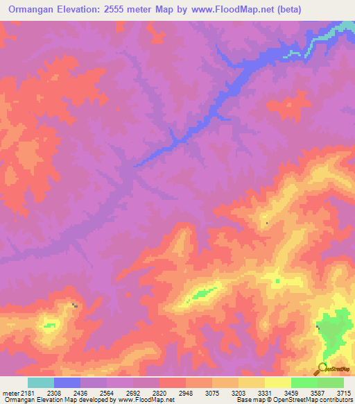 Ormangan,Afghanistan Elevation Map
