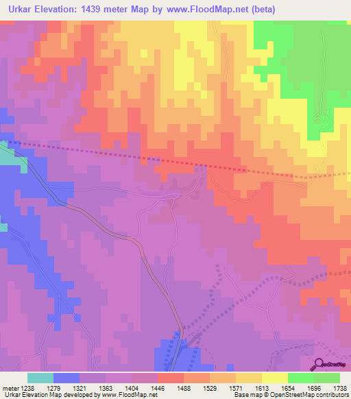 Urkar,Afghanistan Elevation Map