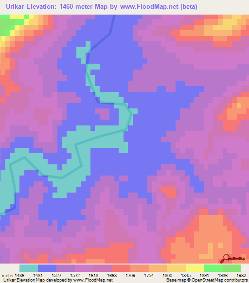 Urikar,Afghanistan Elevation Map