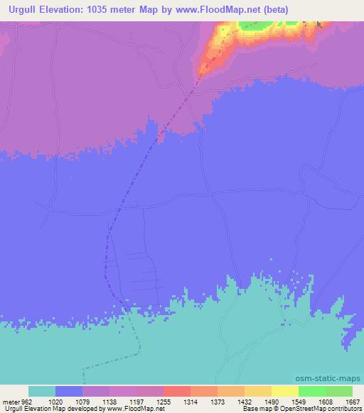UrgulI,Afghanistan Elevation Map